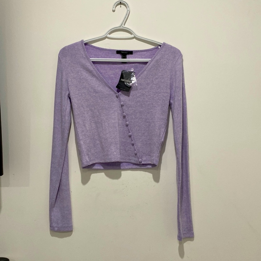Lavender Knit Crop Sweatee